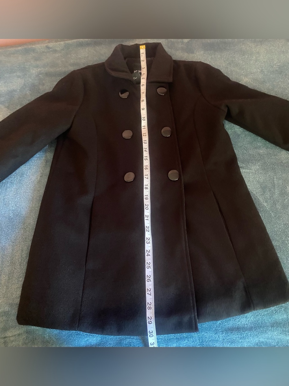 Black Pea Coat with double buttons for Girls